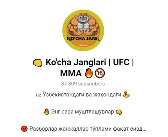 Телеграмм Ko’cha Janglari UFC MMA