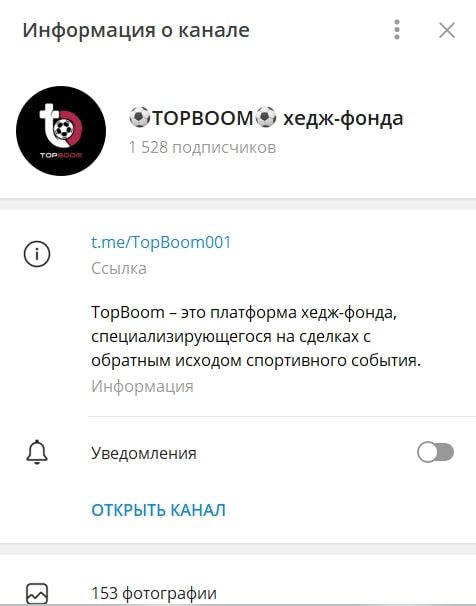 Телеграмм канал TOP BOOM